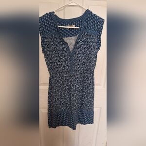 Blue Patterned Women's Dress
